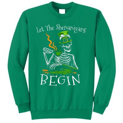 St Patricks Day Skeleton Let Shenanigans Begin Sweatshirt