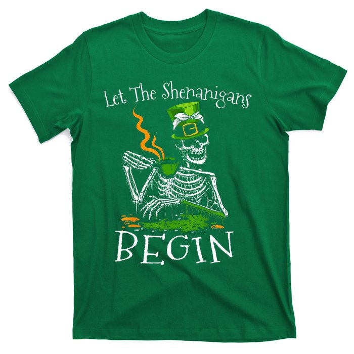 St Patricks Day Skeleton Let Shenanigans Begin T-Shirt