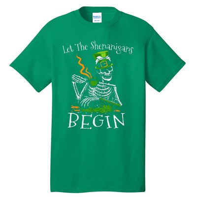 St Patricks Day Skeleton Let Shenanigans Begin Tall T-Shirt