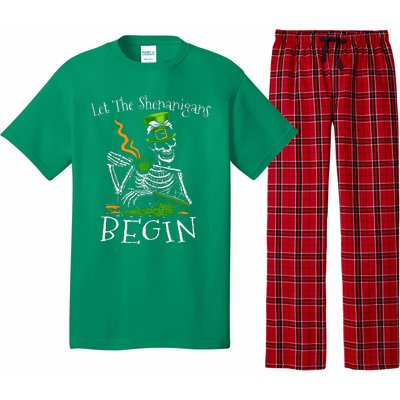 St Patricks Day Skeleton Let Shenanigans Begin Pajama Set