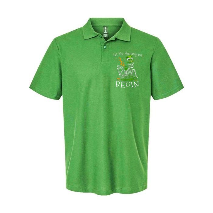 St Patricks Day Skeleton Let Shenanigans Begin Softstyle Adult Sport Polo