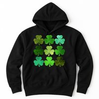 St Patricks Day Lucky Watercolor Shamrocks Hoodie