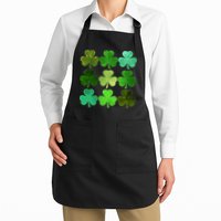 St Patricks Day Lucky Watercolor Shamrocks Apron