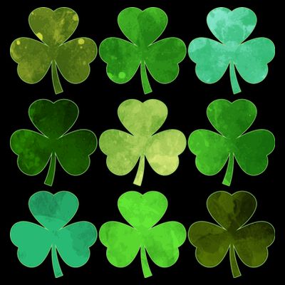 St Patricks Day Lucky Watercolor Shamrocks T-Shirt