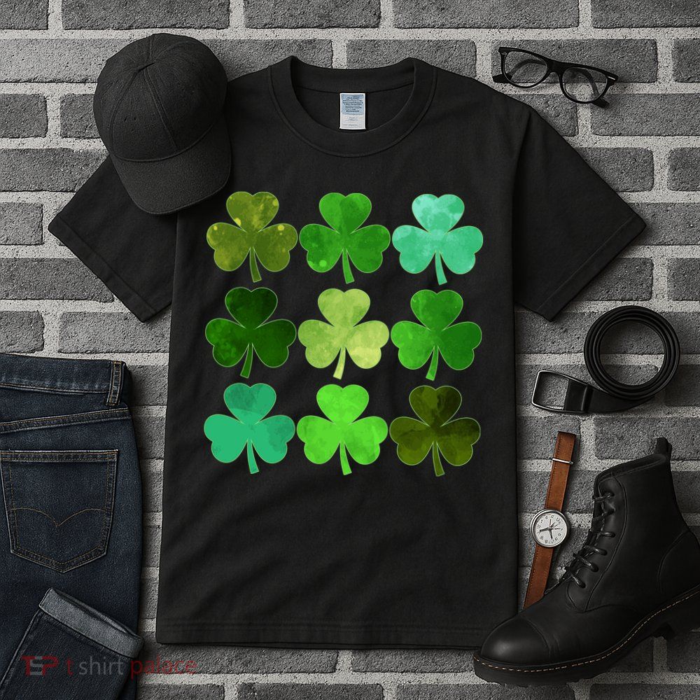 St Patricks Day Lucky Watercolor Shamrocks Tall T-Shirt
