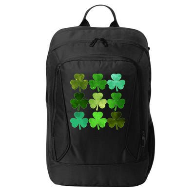 St Patricks Day Lucky Watercolor Shamrocks City Backpack
