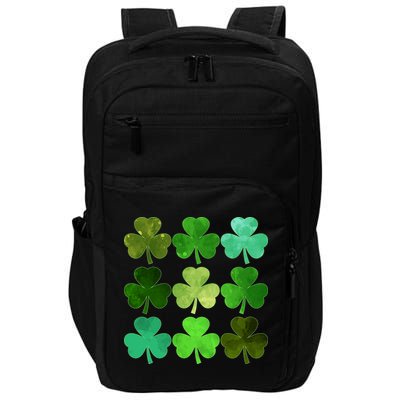 St Patricks Day Lucky Watercolor Shamrocks Impact Tech Backpack