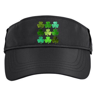St Patricks Day Lucky Watercolor Shamrocks Adult Drive Performance Visor