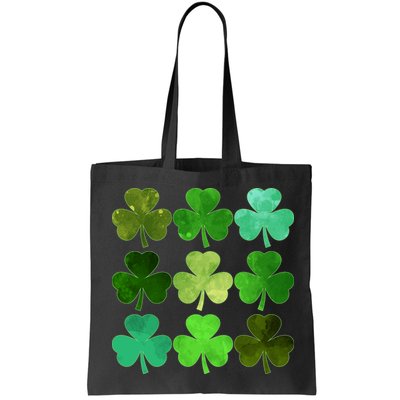 St Patricks Day Lucky Watercolor Shamrocks Bag