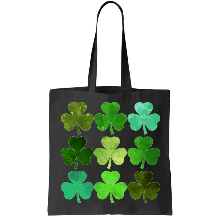 St Patricks Day Lucky Watercolor Shamrocks Bag
