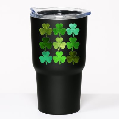 St Patricks Day Lucky Watercolor Shamrocks Tumbler