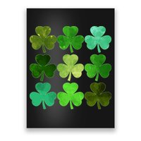 St Patricks Day Lucky Watercolor Shamrocks Poster