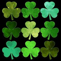 St Patricks Day Lucky Watercolor Shamrocks Poster