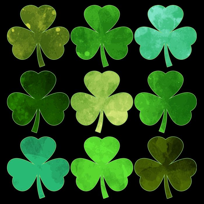 St Patricks Day Lucky Watercolor Shamrocks Poster