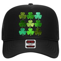 St Patricks Day Lucky Watercolor Shamrocks Trucker Hat