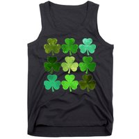 St Patricks Day Lucky Watercolor Shamrocks Tank Top
