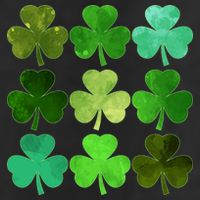 St Patricks Day Lucky Watercolor Shamrocks Golf Towel