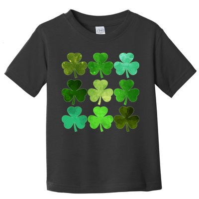 St Patricks Day Lucky Watercolor Shamrocks Toddler T-Shirt