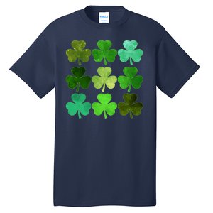 St Patricks Day Lucky Watercolor Shamrocks Tall T-Shirt