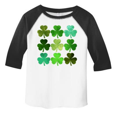 St Patricks Day Lucky Watercolor Shamrocks Toddler Fine Jersey T-Shirt