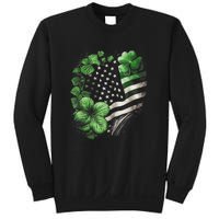 St Patricks Day Shamrock American Flag Retro Sweatshirt