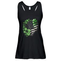 St Patricks Day Shamrock American Flag Retro Ladies Essential Flowy Tank