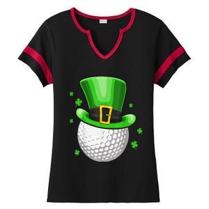 St Patricks Day Leprechaun Hat Shamrock Irish Golf Ladies Halftime Notch Neck Tee