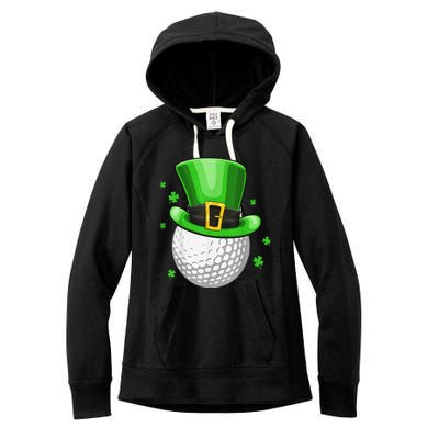 St Patricks Day Leprechaun Hat Shamrock Irish Golf Women's Fleece Hoodie