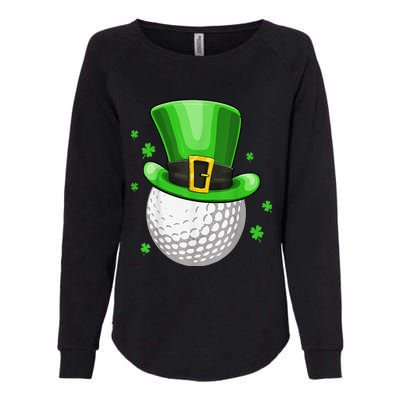 St Patricks Day Leprechaun Hat Shamrock Irish Golf Womens California Wash Sweatshirt