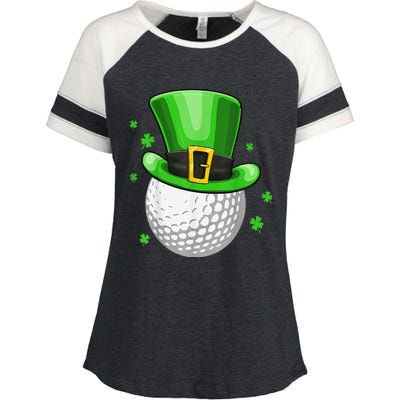 St Patricks Day Leprechaun Hat Shamrock Irish Golf Enza Ladies Jersey Colorblock Tee