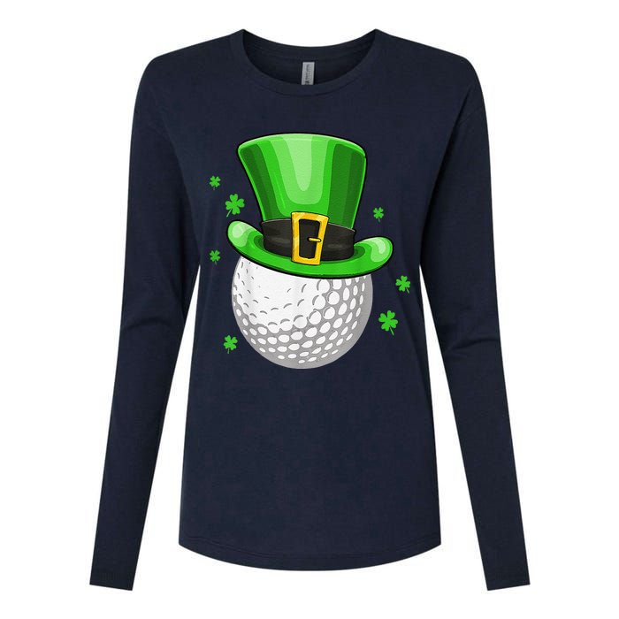 St Patricks Day Leprechaun Hat Shamrock Irish Golf Womens Cotton Relaxed Long Sleeve T-Shirt