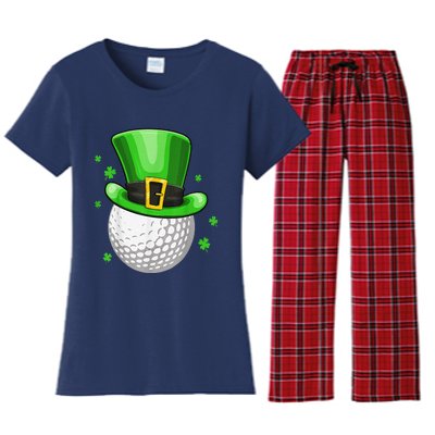 St Patricks Day Leprechaun Hat Shamrock Irish Golf Women's Flannel Pajama Set