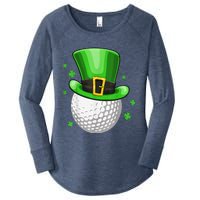 St Patricks Day Leprechaun Hat Shamrock Irish Golf Women's Perfect Tri Tunic Long Sleeve Shirt