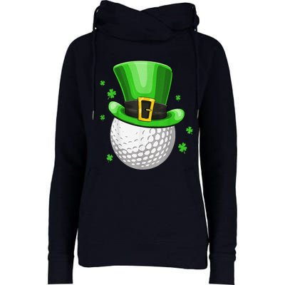 St Patricks Day Leprechaun Hat Shamrock Irish Golf Womens Funnel Neck Pullover Hood