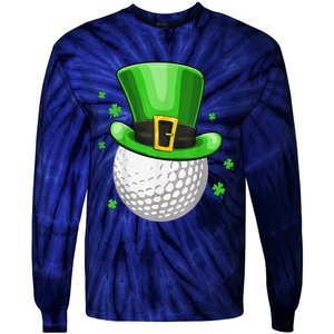 St Patricks Day Leprechaun Hat Shamrock Irish Golf Tie-Dye Long Sleeve Shirt