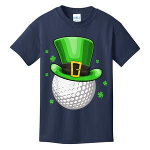 St Patricks Day Leprechaun Hat Shamrock Irish Golf Kids T-Shirt