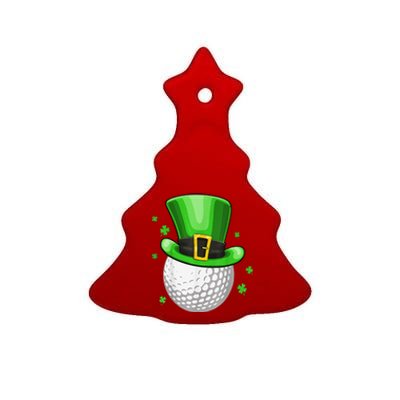 St Patricks Day Leprechaun Hat Shamrock Irish Golf Ceramic Tree Ornament