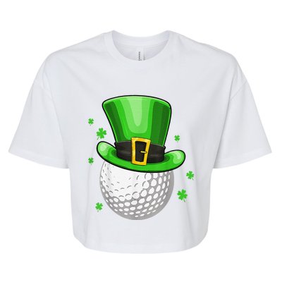 St Patricks Day Leprechaun Hat Shamrock Irish Golf Bella+Canvas Jersey Crop Tee