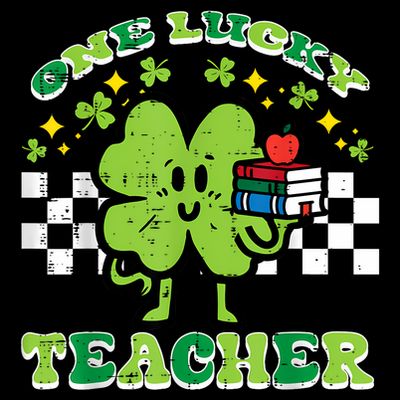 St Patrick Day Shamrock One Lucky Teacher Retro Saint Pattys T-Shirt