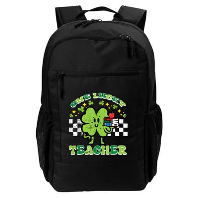 St Patrick Day Shamrock One Lucky Teacher Retro Saint Pattys Backpack