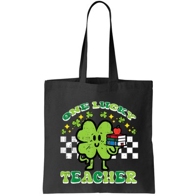 St Patrick Day Shamrock One Lucky Teacher Retro Saint Pattys Bag