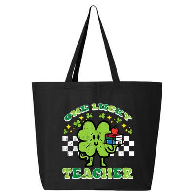 St Patrick Day Shamrock One Lucky Teacher Retro Saint Pattys 25L Jumbo Tote