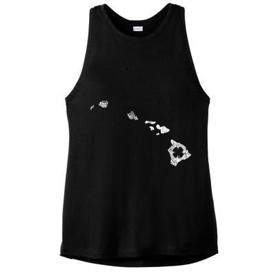 St Patricks Day Shamrock Hawaii Irish Green Saint Paddy's Ladies PosiCharge Tri-Blend Wicking Tank