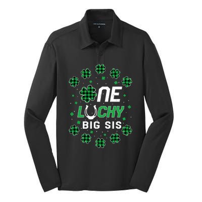 St Patricks Day Prek Kinder One Lucky Big Sis Great Gift Silk Touch Performance Long Sleeve Polo