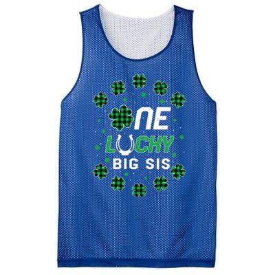 St Patricks Day Prek Kinder One Lucky Big Sis Great Gift Mesh Reversible Basketball Jersey Tank