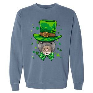 St Patrick's Day Leprechaun Rat Mouse Shamrock Rat Lover Gift Garment-Dyed Sweatshirt