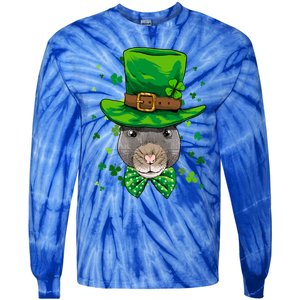 St Patrick's Day Leprechaun Rat Mouse Shamrock Rat Lover Gift Tie-Dye Long Sleeve Shirt