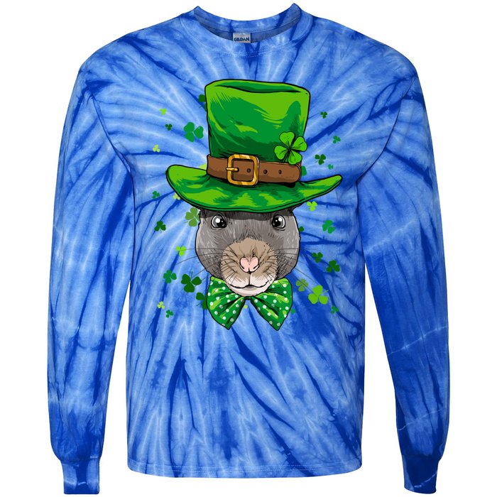 St Patrick's Day Leprechaun Rat Mouse Shamrock Rat Lover Gift Tie-Dye Long Sleeve Shirt