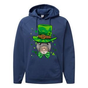 St Patrick's Day Leprechaun Rat Mouse Shamrock Rat Lover Gift Performance Fleece Hoodie