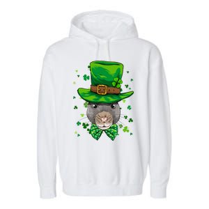 St Patrick's Day Leprechaun Rat Mouse Shamrock Rat Lover Gift Garment-Dyed Fleece Hoodie